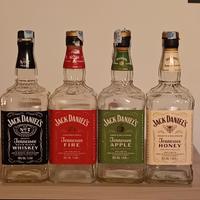 SERIE 4 BOTTIGLIE VUOTE DI WISCHEY JACK DANIEL'S