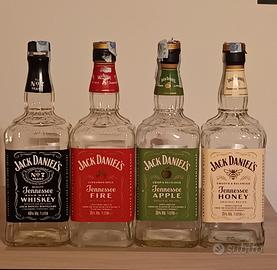 SERIE 4 BOTTIGLIE VUOTE DI WISCHEY JACK DANIEL'S