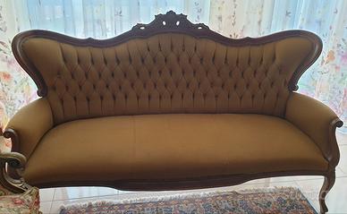 Divano e Poltrona vintage stile Luigi XV – Velluto