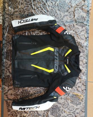 giacca moto 46 mtech uomo in pelle