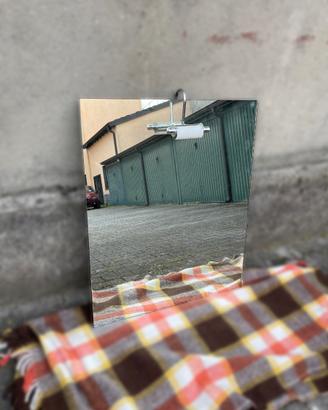 Specchiera Bagno con Mensola in Vetro e Luce