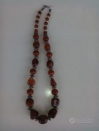 Collana in Ambra chiara color miele