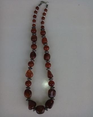 Collana in Ambra chiara color miele