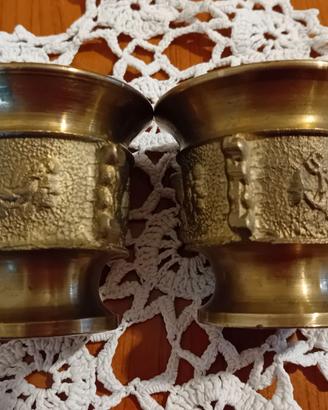 Coppia mortai in ottone antichi