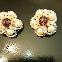 ORECCHINI CLIP PERLE PIETRE MANIFATTURA VINTAGE Ø3