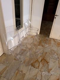 4 sedie trasparenti in plexiglass