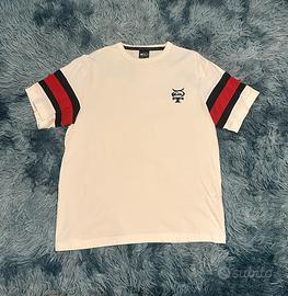 T-shirt Quiksilver bianca con dettagli a strisce