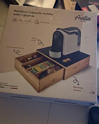 Avilia cassetto porta cialde e capsule in Bambù 