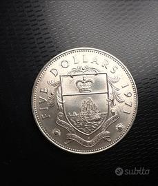 Moneta bahamas 5 dollars 1971 Elisabetta II