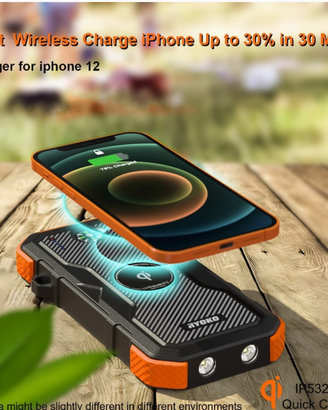 Ryoko 30000mAh Power bank Solare è Wireless