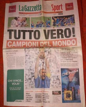 CAMPIONI DEL MONDO GAZZETTA DELLO SPORT 10/07/2006