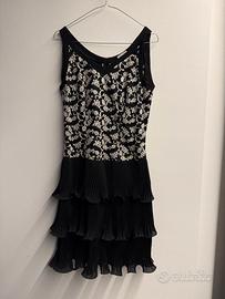 Abito elegante nero ricamato Pagano 44