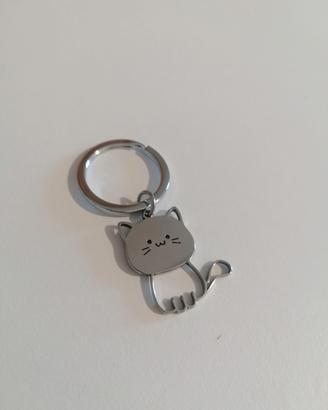 2 Portachiavi gatto e zampa di metallo nuovi