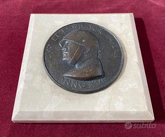 Mussolini medaglione bronzo ventennio PNF