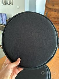 6 cuscini tondi 30cm grigio