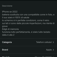 iPhone se 2022 perfetto 