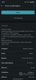 iPhone se 2022 perfetto 