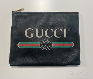 GUCCI Pochette Nera in pelle Nuova con Dustbag