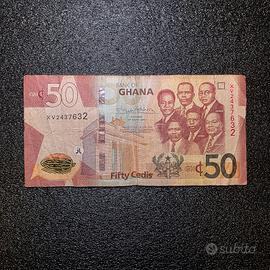 Banconota Ghana 50 Cedis 2019 Numismatica Marrone 