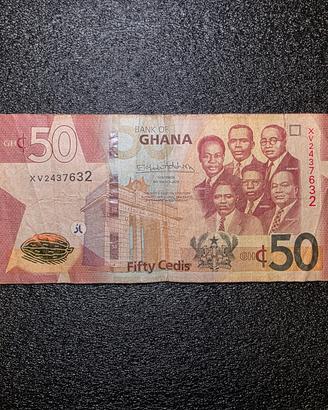 Banconota Ghana 50 Cedis 2019 Numismatica Marrone 
