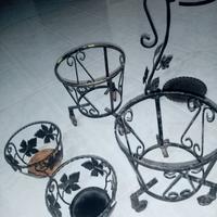 5 porta vasi in ferro lavorato