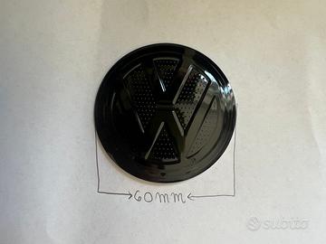 Set 4 Adesivi Coprimozzi VW 60 mm Full Black Nero