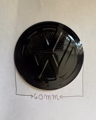 Set 4 Adesivi Coprimozzi VW 60 mm Full Black Nero