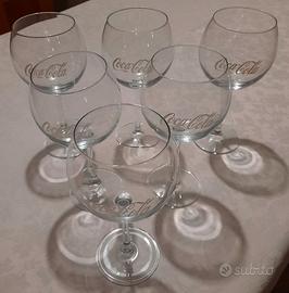 Sei calici da cocktail marcati Coca Cola