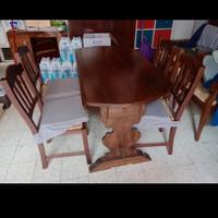 Tavolo + 4 sedie in legno massello