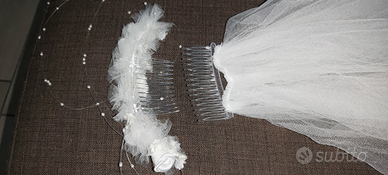 Sposa,Velo+coroncina per capelli