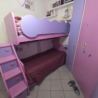 Cameretta per bimbe con letto a castello