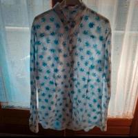 camicia Neil Katter bianca fantasia con squali
