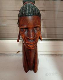 statua africana in legno da esposizione 