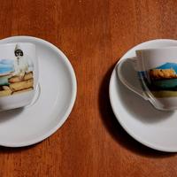 Coppia tazzine da caffè napoletane, nuove.