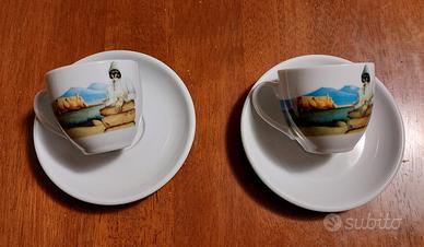 Coppia tazzine da caffè napoletane, nuove.
