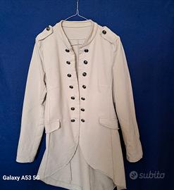 Giacca in maglina beige con alamari e bottoni tg.L