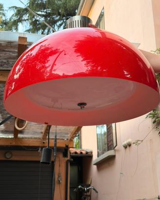 Lampadario vintage rosso - 58cm, 3 luci