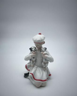 Statuina porcellana Lladrò "nina con dalmatas"