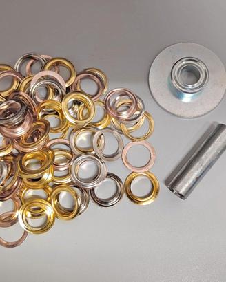 Set occhiellatrice + punzone + occhielli 14mm