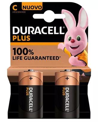 2 Batterie Pile Duracell C Mezza Torcia/Baby