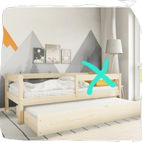 Lettino bianco con secondo lettino estraibile