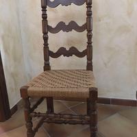 Sedia legno di noce a rocchetto