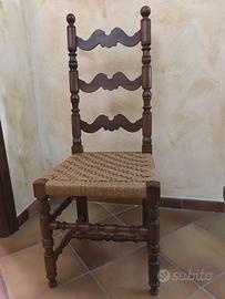 Sedia legno di noce a rocchetto