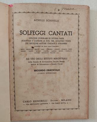 Schinelli - Solfeggi Cantati