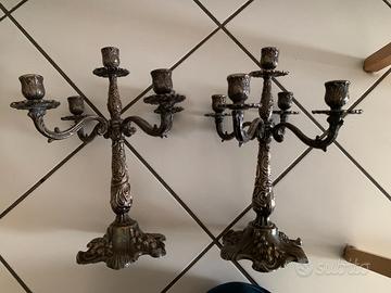 2 CANDELABBRI IN BRONZO