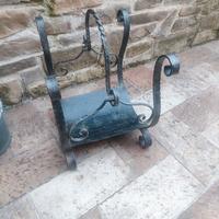 Porta legna ferro battuto