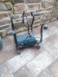 Porta legna ferro battuto