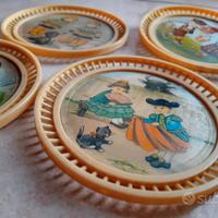 5 VECCHI SOTTOBICCHIERI VINTAGE CON BIMBI