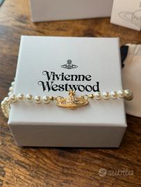 Vivienne Westwood Collana Choker Perle Oro Orb