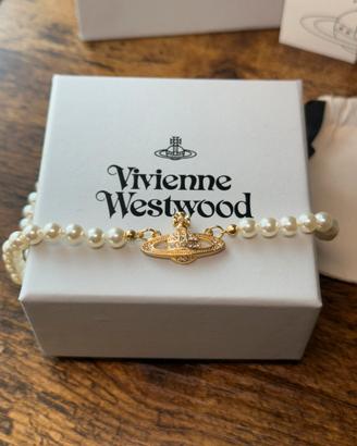 Vivienne Westwood Collana Choker Perle Oro Orb